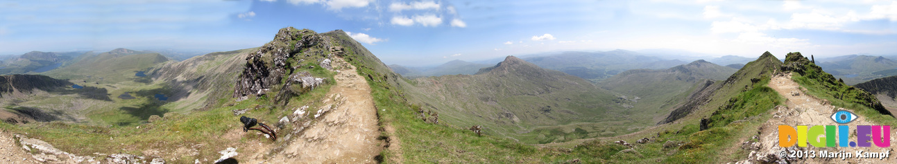 SX28696-712 Panorama from Bwlch Main on Snowdon